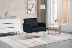 Heritage Upholstered Tufted Accent Chair with Rose Gold Feet - Pier 1