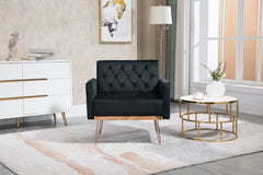 Heritage Upholstered Tufted Accent Chair with Rose Gold Feet - Pier 1
