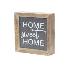 Home Sentiment Block Sign with Wood Grain Design (Set of 2) - Pier 1