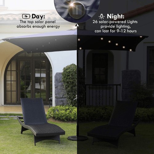 Hunter 6.5 ft. x 10 ft Patio LED Umbrella Hunter 6.5 ft. x 10 ft Patio LED Umbrella
