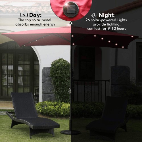 Hunter 6.5 ft. x 10 ft Patio LED Umbrella Hunter 6.5 ft. x 10 ft Patio LED Umbrella