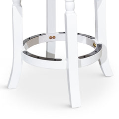 Hurdler Stool with Fabric Seat and Spindle Leg Design - Pier 1