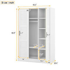 Ian 3 Shutter Door Wardrobe with Shelves - Pier 1