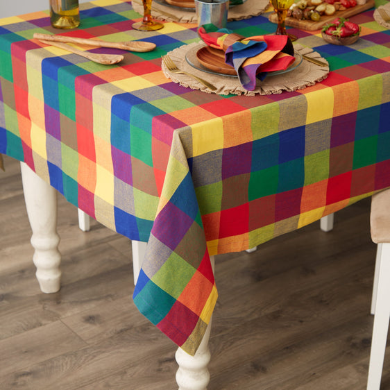 Indian Summer Check Tablecloth 60x84 - Pier 1