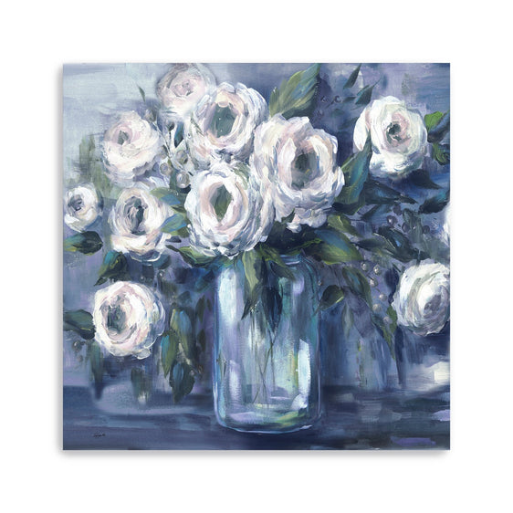 Indigo-And-White-Blooms-In-Mason-Jar-Canvas-Giclee-Wall-Art-Wall-Art
