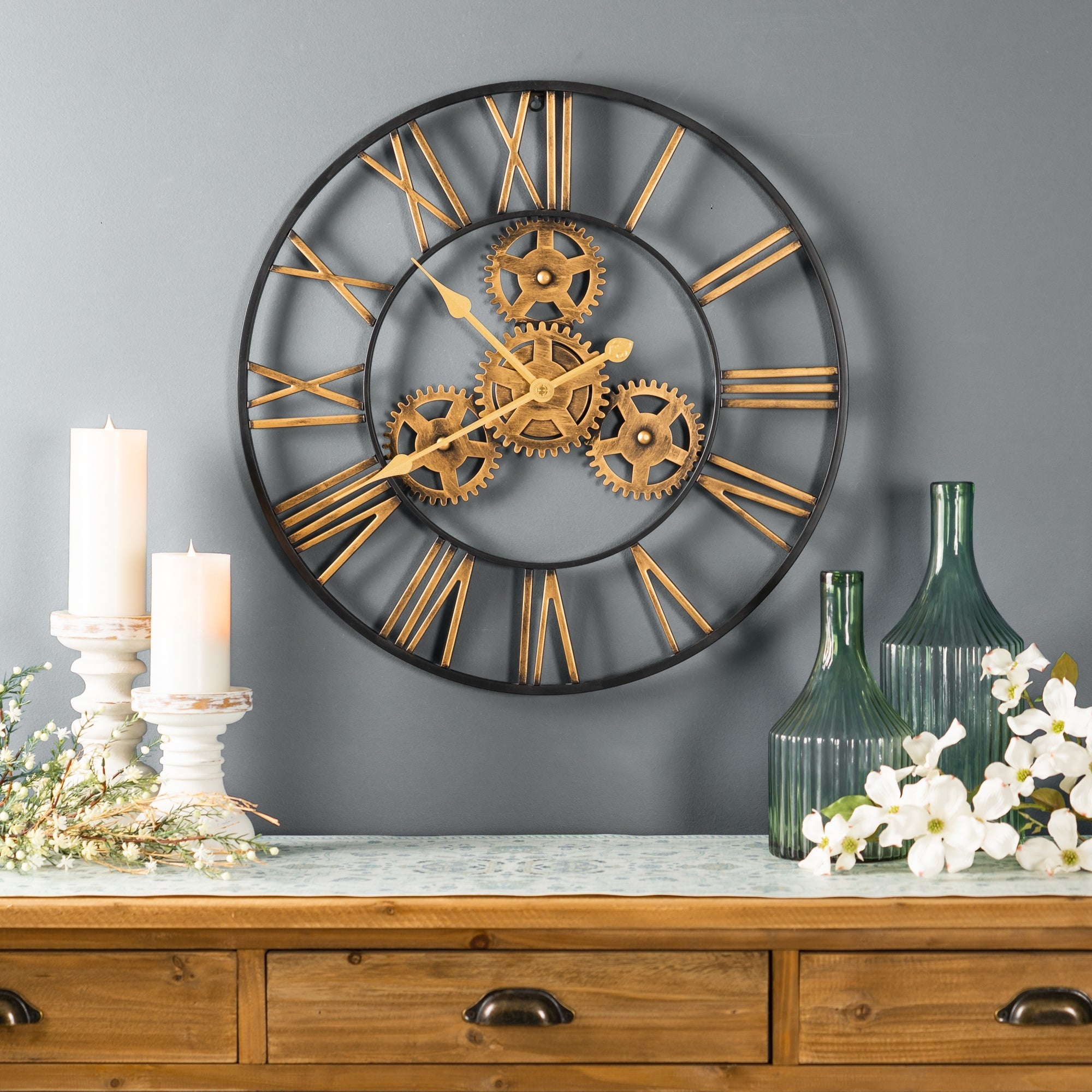 Pier 1 Industrial Iron Gears Wall Clock - Thumbnail 2