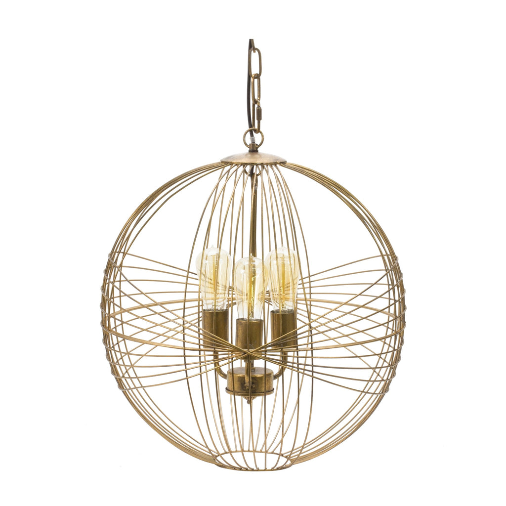 Intricate Metal Sphere Hanging Lamp 20" - Pier 1
