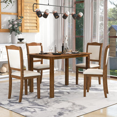 Iris 5 Piece Dining Table Set with Rectangular Table and Upholstered Chairs - Pier 1