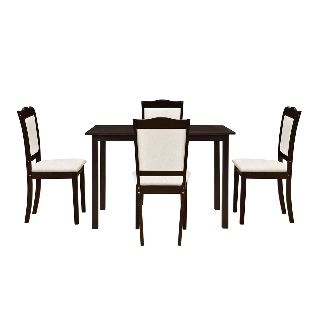 Iris 5 Piece Dining Table Set with Rectangular Table and Upholstered Chairs - Pier 1