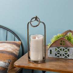 Iron Framed Hurricane Candle Holder 13"H - Candles