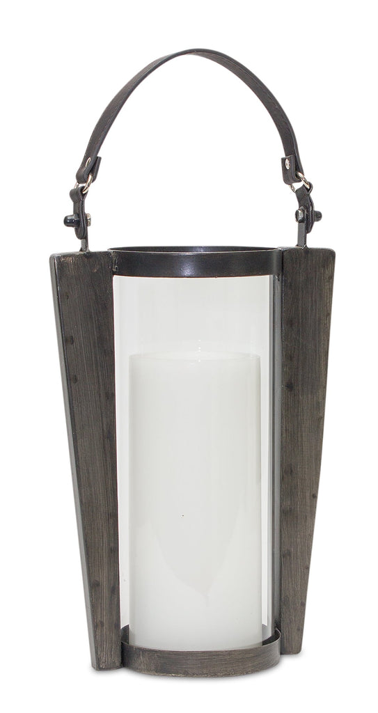 Iron Metal Candle Holder with Glass Hurricane and Handle 18" - Pier 1