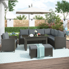 Irvine 6 Piece Outdoor Dining Set with Bench and Cushions - Pier 1