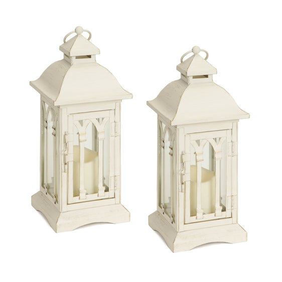 Ivory Metal Lantern with Led Candle, Set of 2 - Pier 1