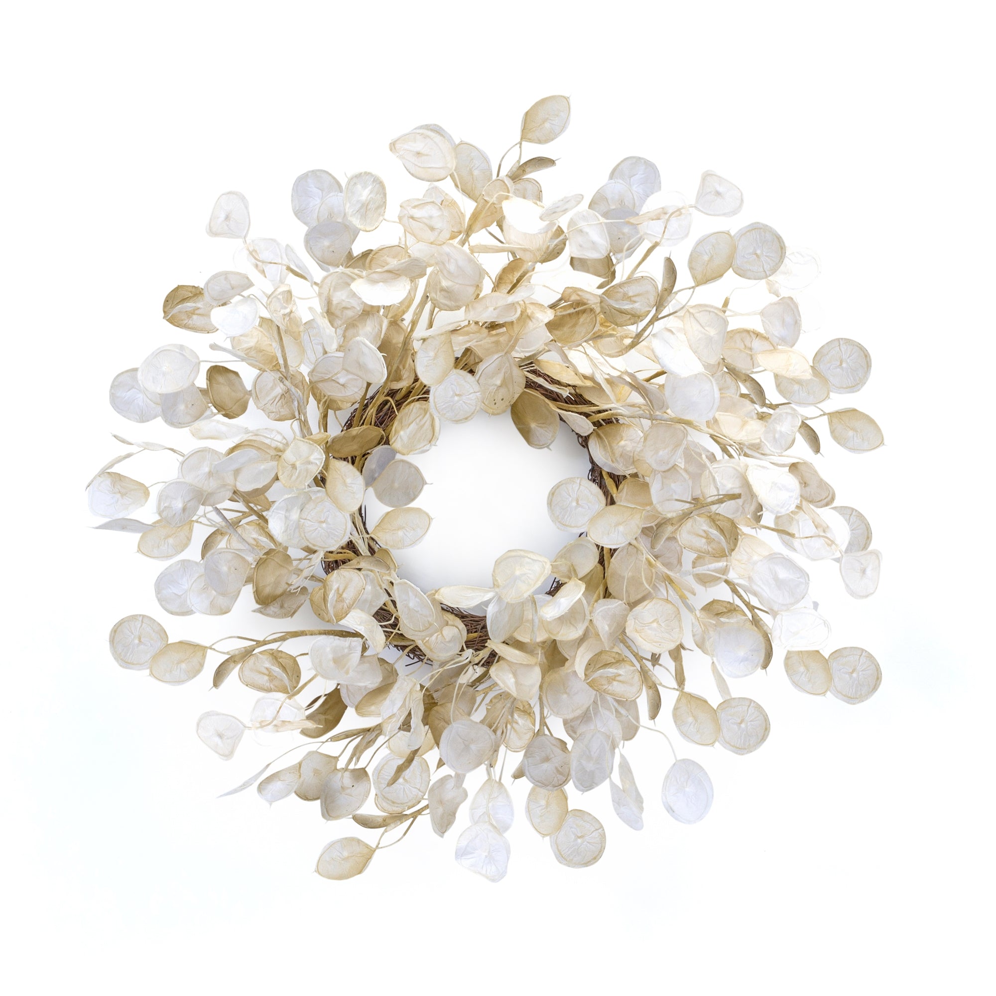 Ivory Silver Dollar Eucalyptus Wreath 27.5" - Pier 1