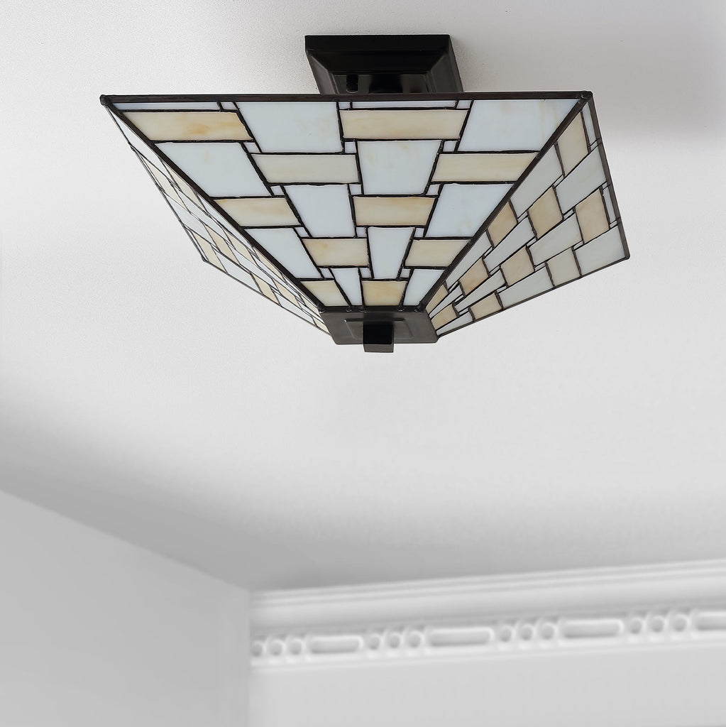 Jason TiffanyStyle Glass/Metal LED SemiFlush Mount - Ceiling Lights