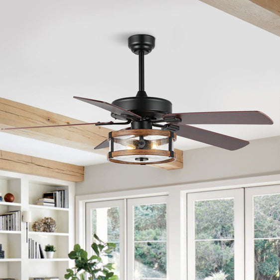 Joanna-Light-Rustic-Industrial-Iron/Wood/Seeded-Glass-MobileApp/Remote-Controlled-LED-Ceiling-Fan-Fans