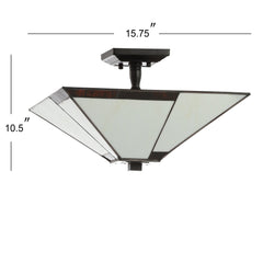 Julian TiffanyStyle Glass/Metal LED SemiFlush Mount - Ceiling Lights