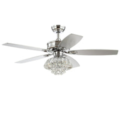 Kate Light Glam Crystal Drum LED Ceiling Fan With Remote - Ceiling Lights