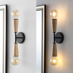 Katia Light Modern Designer Iron/Wood Double Sided Hourglass LED Sconce - Wall Sconce