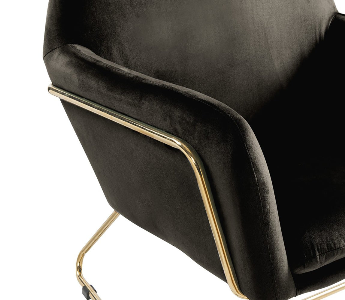 Keira Velvet Accent Chair with Metal Base - Accent Chairs