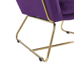 Keira Velvet Accent Chair with Metal Base - Accent Chairs