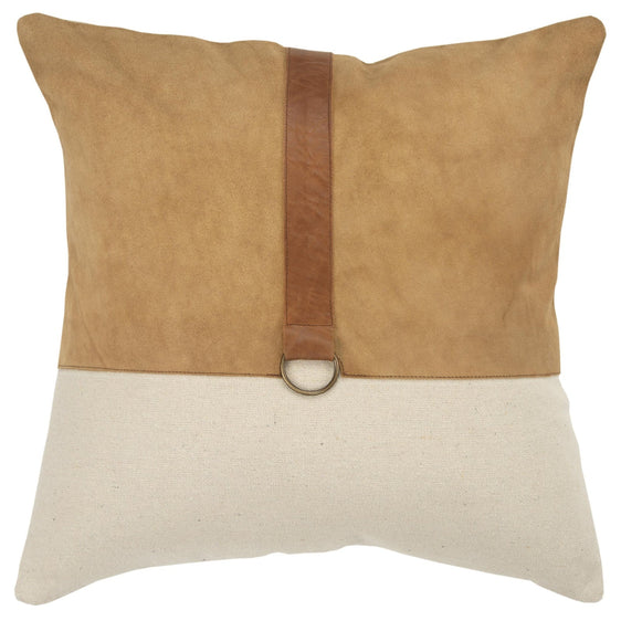 Knife Edge Color Block Leather Color Block Decorative Throw Pillow - Decorative Pillows