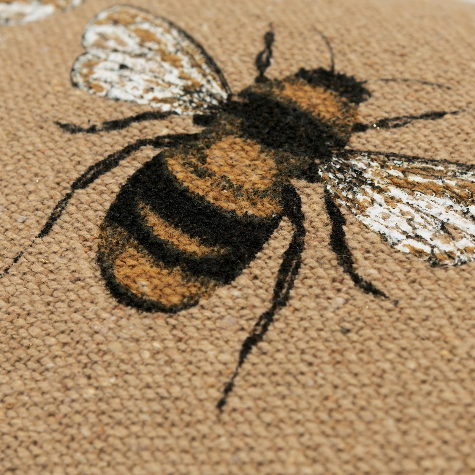 Knife Edge Printed Cotton Bee Decorative Throw Pillow - Decorative Pillows