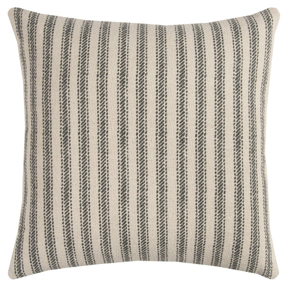 Knife Edge Printed Cotton Ticking Stripe Decorative Throw Pillow - Decorative Pillows