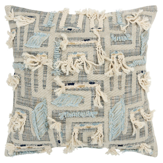 Knife Edge Woven Cotton Abstract Decorative Throw Pillow - Decorative Pillows