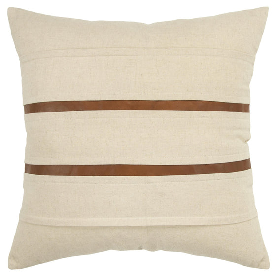 Knife Edged And Paneled Fabric Stripe Pillow Cover - Decorative Pillows