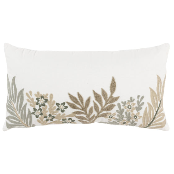 Knife Edged Cotton Botanical Decorative Throw Pillow - Decorative Pillows
