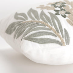 Knife Edged Cotton Botanical Pillow Cover - Decorative Pillows