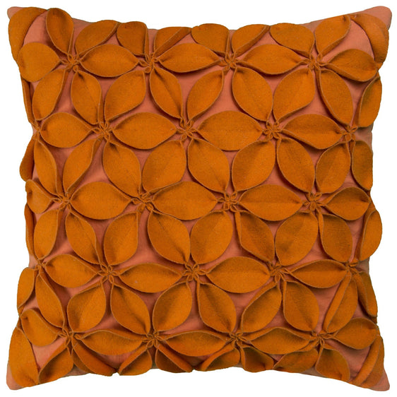 Knife Edged Cotton Solid Botanical Petals Decorative Throw Pillow - Decorative Pillows