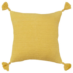 Knife Edged Woven Cotton Solid Stripe Decorative Throw Pillow - Decorative Pillows