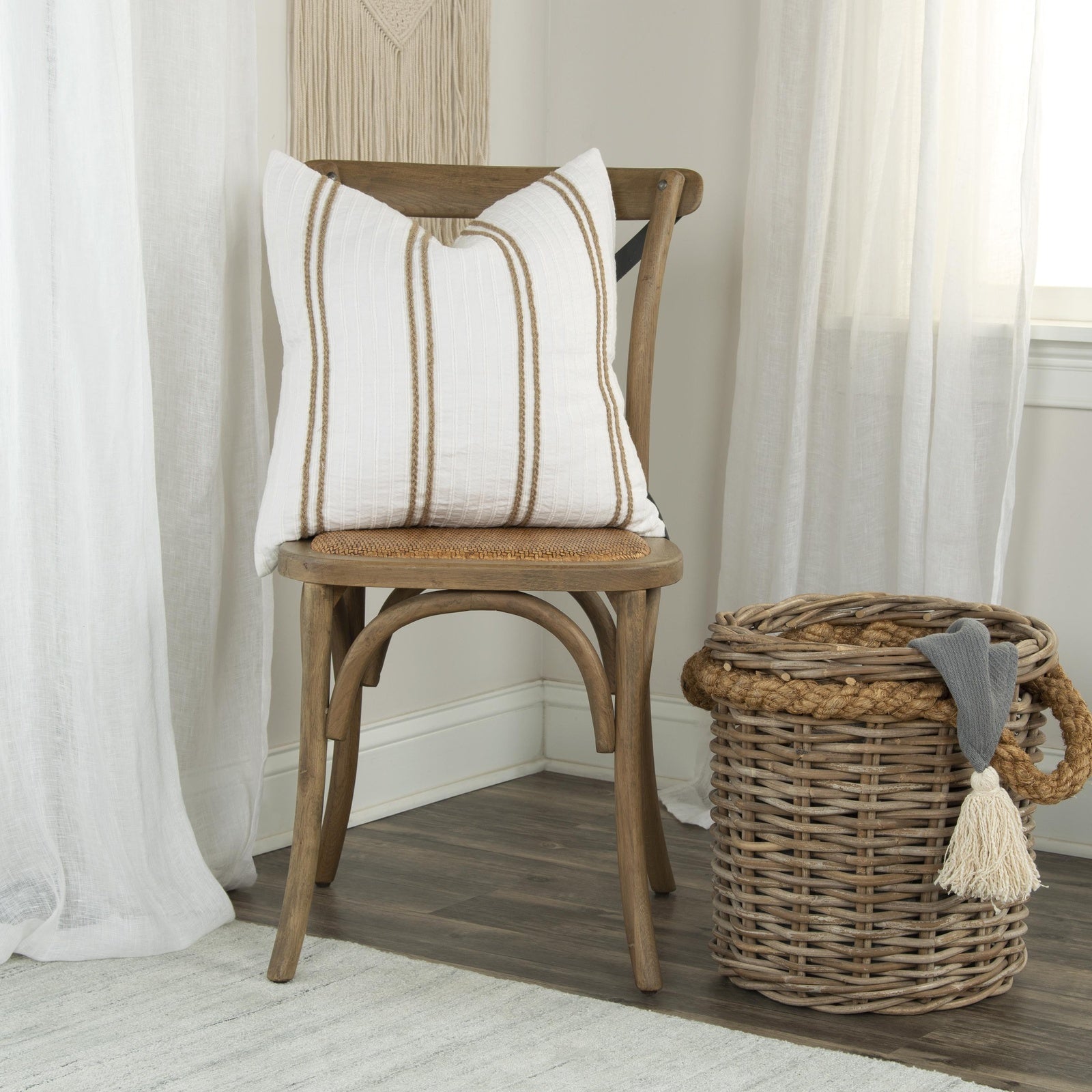 Knife-Edged-Woven-Cotton-Stripe-Decorative-Throw-Pillow-Decorative-Pillows