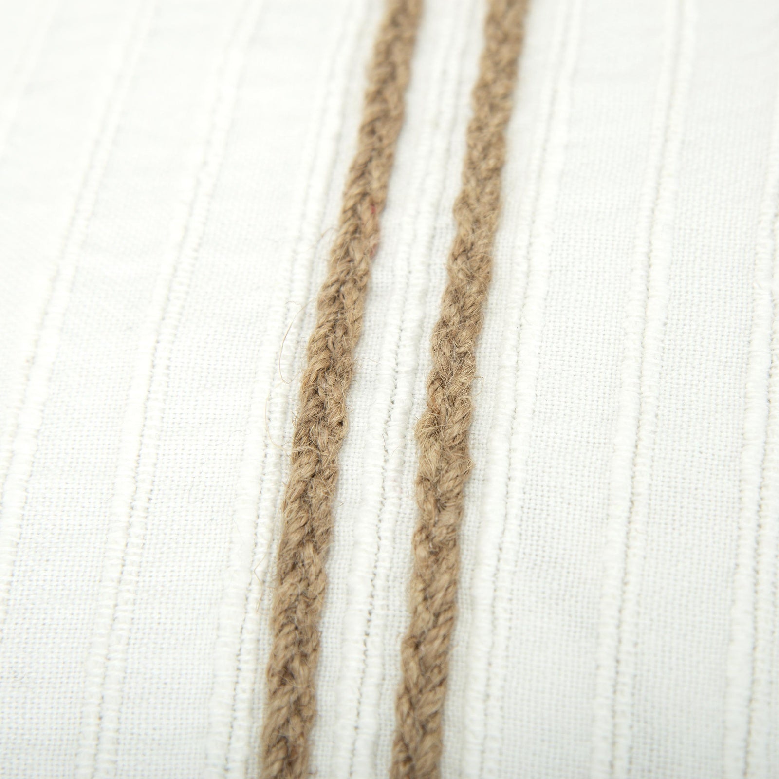 Knife Edged Woven Cotton Stripe Decorative Throw Pillow - Decorative Pillows