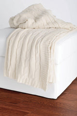 Knitted Cable Knit 100% Cotton Throw - Throw Blankets