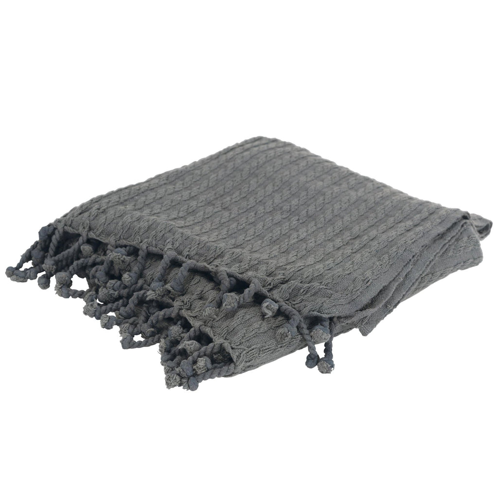 Knitted Cable Knit 100% Cotton Throw - Throw Blankets