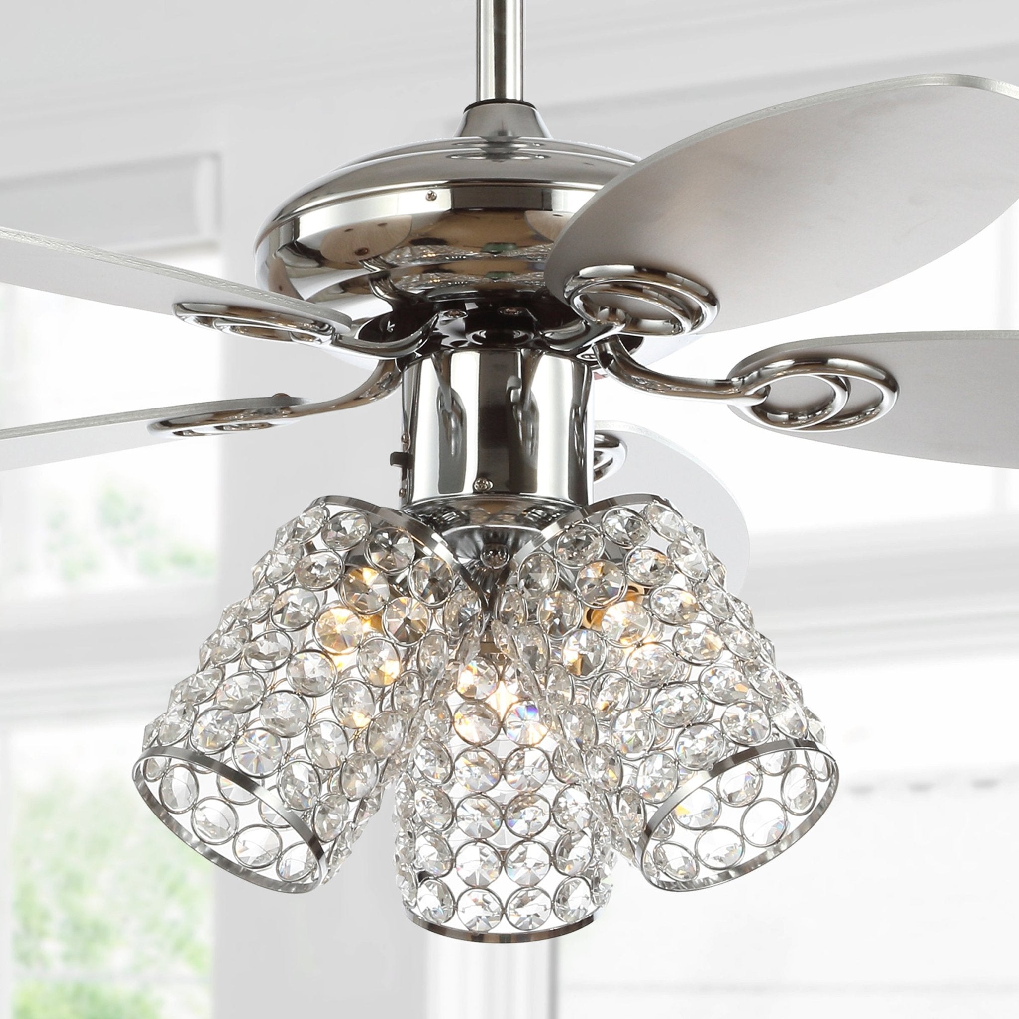 Kris Light Crystal LED Ceiling Fan With Remote - Fans