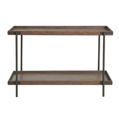 Kyra 48"L Oak and Metal Sofa/TV Console Table with Shelf - Consoles