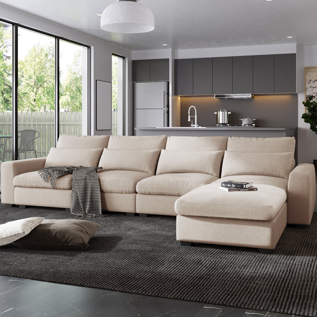 L Shape Sectional Sofa with Reversible Chaise - Sofas