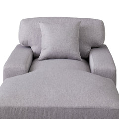Landon Velvet Oversized Chaise Lounge with Pillow - Chaise Lounge