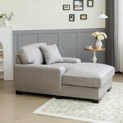 Landon Velvet Oversized Chaise Lounge with Pillow - Chaise Lounge