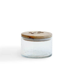 Leafy Twig Glass Jar with Wooden Lid - Serveware