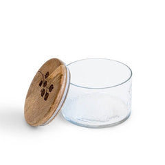 Leafy Twig Glass Jar with Wooden Lid - Serveware