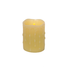 LED Dripping Wax Pillar Candles with Remote (Set of 4) 3"Dx4"H - Candles and Accessories