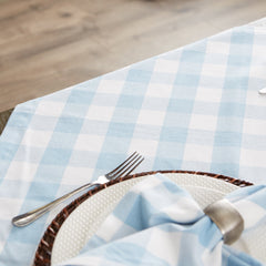 Light Blue Buffalo Check Tablecloth 60x84 - Tablecloths