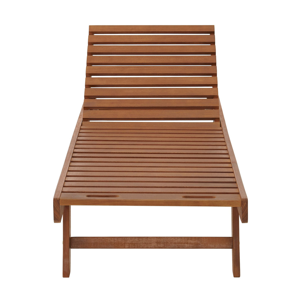 Light Brown Oil Caspian Eucalyptus Wood Outdoor Lounge Chair, Set of 2 - Outdoor Seating