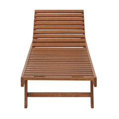 Light Brown Oil Caspian Eucalyptus Wood Outdoor Lounge Chair - Outdoor Seating