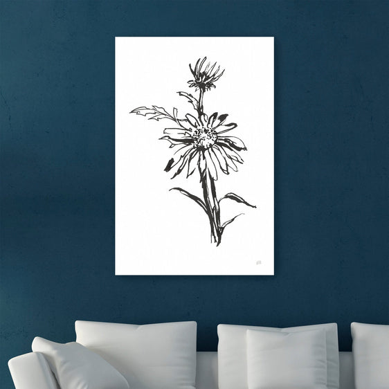 Line Echinacea I Canvas Giclee - Wall Art